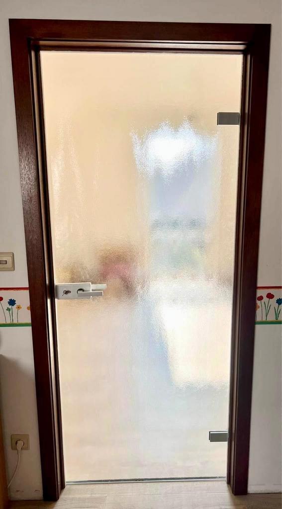 5 portes interieures en verre martelé avec poignée, Bricolage & Construction, Fenêtres & Moustiquaires, Comme neuf, Verre, Enlèvement