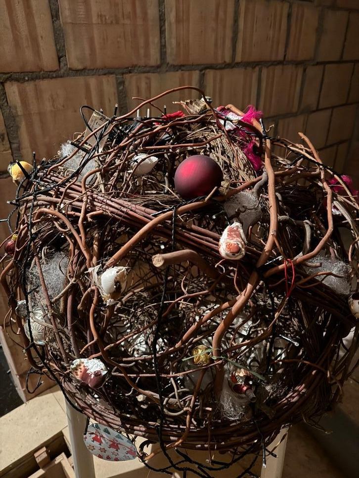 Houten gevlochten kerstbol, Diversen, Kerst, Zo goed als nieuw, Ophalen