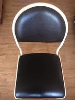 Chaise en cuir marron Vintage piétement en chrome, Maison & Meubles, Chaises, Comme neuf, Enlèvement, Rouge