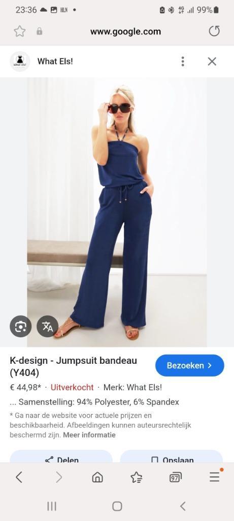 Jumpsuit k-design maat xxl, Kleding | Dames, Jumpsuits, Zo goed als nieuw, Maat 46/48 (XL) of groter, Blauw, Ophalen of Verzenden