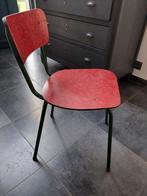 Rode formica stoel met groene poten., Huis en Inrichting, Stoelen, Ophalen, Gebruikt, Rood