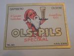 oud bieretiket Ols pils Dambert Olsene, Verzamelen, Biermerken, Ophalen of Verzenden, Zo goed als nieuw, Overige typen, Overige merken