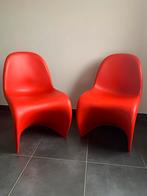 2 originele Vitra Verner Panton stoelen, Huis en Inrichting, Stoelen, Ophalen, Zo goed als nieuw, Rood