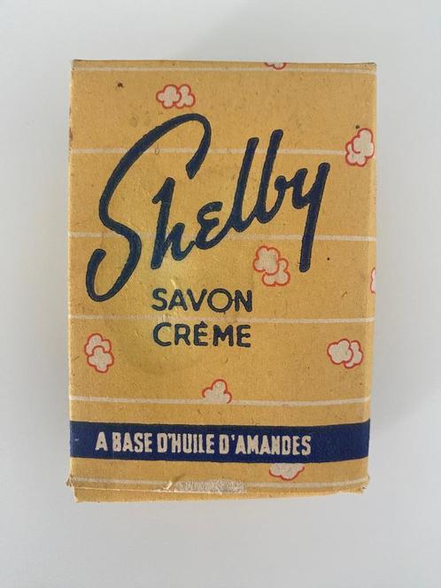 Vintage Shelby Zeep met Amandelolie Luik 1950, Antiek en Kunst, Curiosa en Brocante, Ophalen of Verzenden