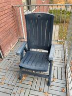 Donkerblauwe tuinstoel., Tuin en Terras, Tuinstoelen, Ophalen, Gebruikt, Kunststof, Verstelbaar