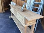 antieke zeer stevige sidetable, Huis en Inrichting, Ophalen, Stoer landelijk, Nieuw, Eikenhout