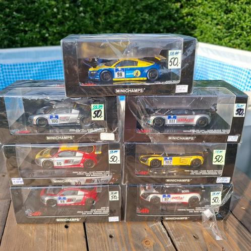 7 x 1/43 Minichamps Audi R8 LMS, Hobby en Vrije tijd, Modelauto's | 1:43, Nieuw, Auto, MiniChamps, Ophalen of Verzenden