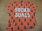 oranje T-shirt met ananas op (maat xs), Kinderen en Baby's, Ophalen of Verzenden, Zo goed als nieuw, Meisje, Shirt of Longsleeve