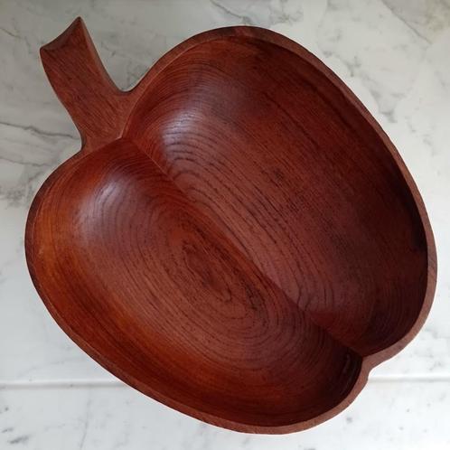 Handgemaakte Schaal. Teak. Mid-Century, Huis en Inrichting, Woonaccessoires | Schalen en Manden, Zo goed als nieuw, Schaal, Rond