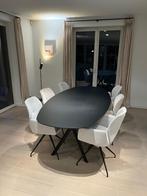 eettafel met 6 bijhorende stoelen, Huis en Inrichting, Ophalen, Zo goed als nieuw, Vijf personen of meer, Ovaal