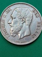 Leopold II 5 Francs 1865. Zeldzaam, Postzegels en Munten, Ophalen of Verzenden