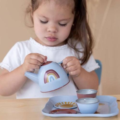 LITTLE DUTCH Service à Thé en Métal Pure & Nature - Rainbow:, Kinderen en Baby's, Speelgoed | Speelkeukens, Zo goed als nieuw