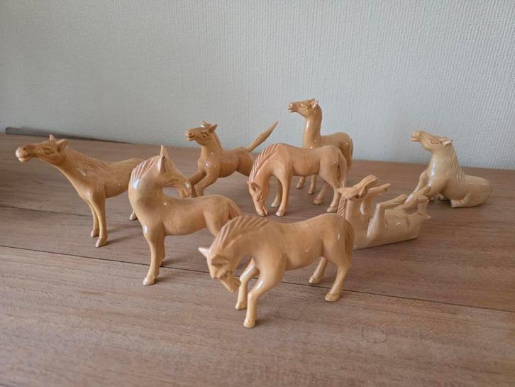Set houten paardjes, Collections, Collections Animaux, Comme neuf, Enlèvement ou Envoi
