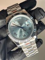 Rolex day date oyster perpetual skyblue 41 mm, Staal, Staal, Polshorloge, Nieuw