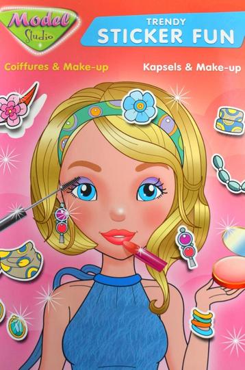 HERBRUIKBAAR STICKER BOEK /8 MEISJES OM MOOI TE MAKEN/NIEUW beschikbaar voor biedingen