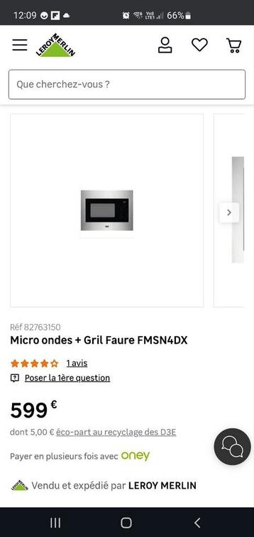 micro ondes FAURE FMSN4DX encastrable neuf, Enlèvement, Neuf