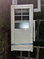 Pvc deur(ecru) en pvc ramen wit) met kruisverdeling, Doe-het-zelf en Bouw, Raamkozijnen en Schuifdeuren, Ophalen, Kunststof, Gebruikt