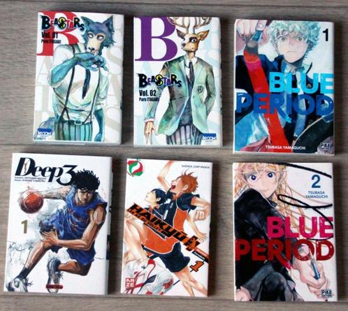 Lot de 6 manga Blue period Beastars Deep 3 Haukyu, Livres, BD | Comics, Comme neuf, Envoi