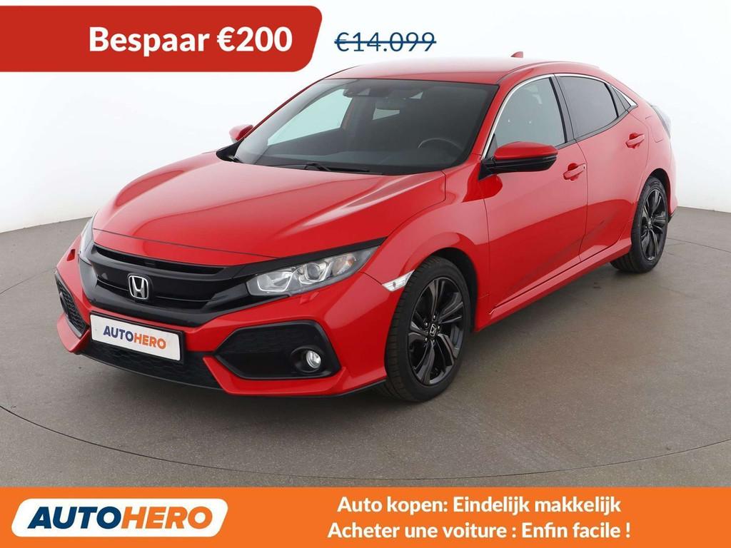 Honda Civic 1.0 VTEC Elegance (année de construction 2018), Autos, Honda, Rouge, Achat, Euro 6, Noir