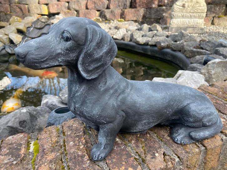 Statue de jardin en béton Teckel, Jardin & Terrasse, Statues de jardin, Neuf, Animal, Béton, Enlèvement