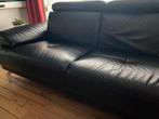 Zeer mooi zwart lederen salon, Maison & Meubles, Enlèvement, Comme neuf