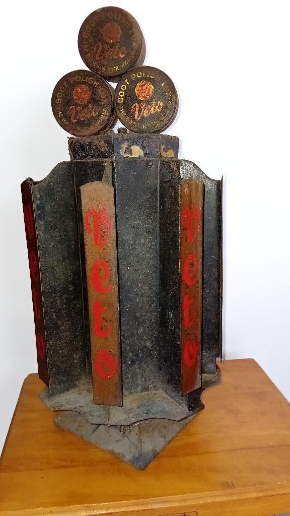 Rare présentoir à cirage à chaussures VETO ancien, Enlèvement ou Envoi, Comme neuf