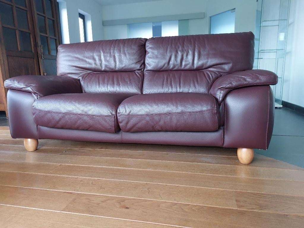 2 canapés en cuir, 75 à 100 cm, Quatre personnes ou plus, Enlèvement, Utilisé