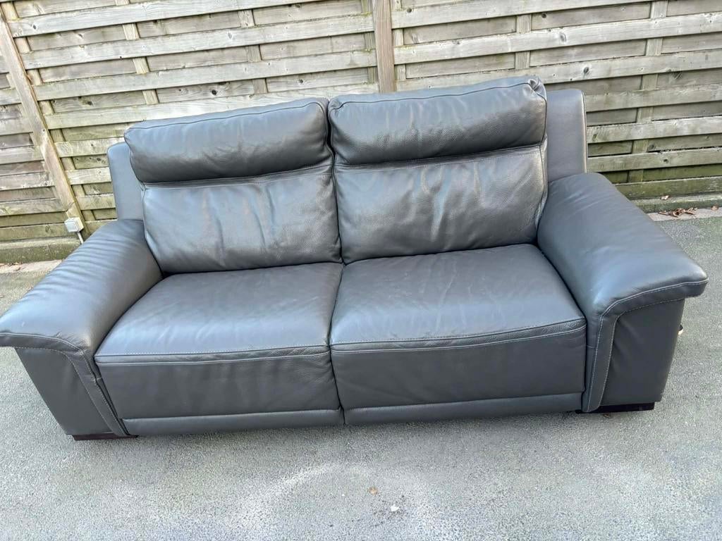 Lederen 2 zit, Ophalen, Tweepersoons, Leer, Zo goed als nieuw