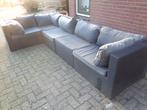 5 Delige zwarte tuin- of lounge set met kussens, 5 places, Banque, Comme neuf, Synthétique