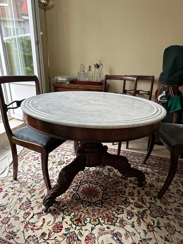 Table en marbre plus 4 sets de chaise, Antiquités & Art, Enlèvement