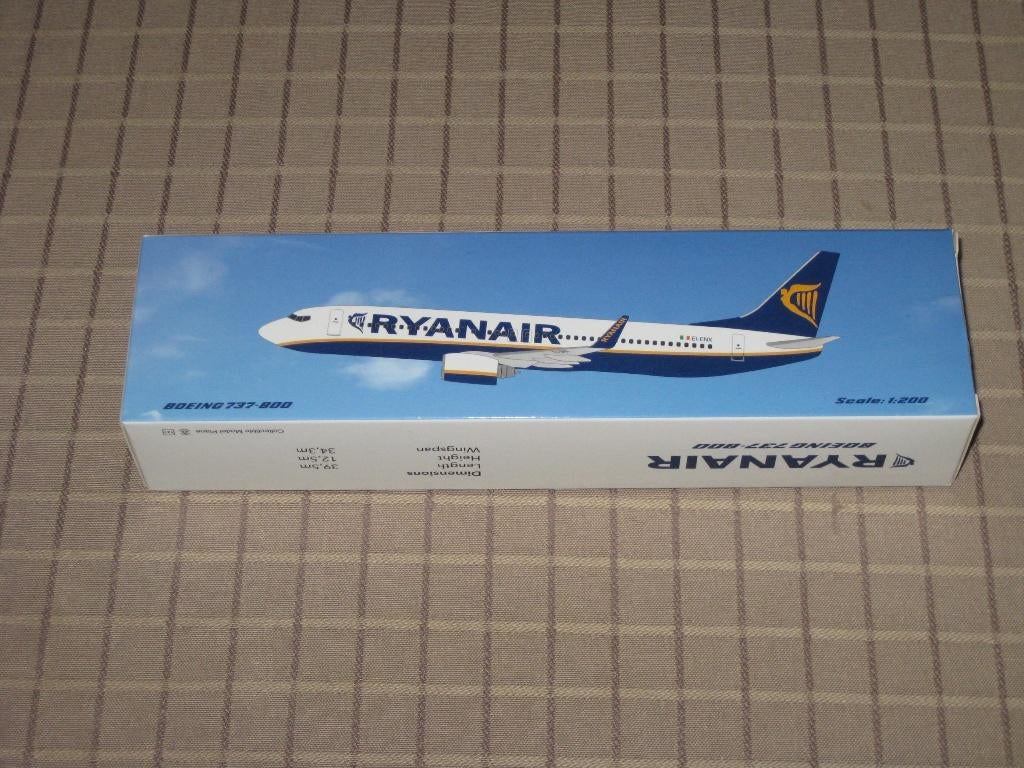 Schaalmodel 1:200 Ryanair Boeing 737-800, Verzamelen, Luchtvaart en Vliegtuigspotten, Schaalmodel, Ophalen