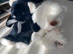 Knuffels / zwarte beer en witte hond, Ophalen, Gebruikt, Beer
