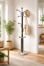 Vintage kapstok jaren 70 – 12 haken – marmeren voet – chroom, Ophalen, Gebruikt, X, Staande kapstok