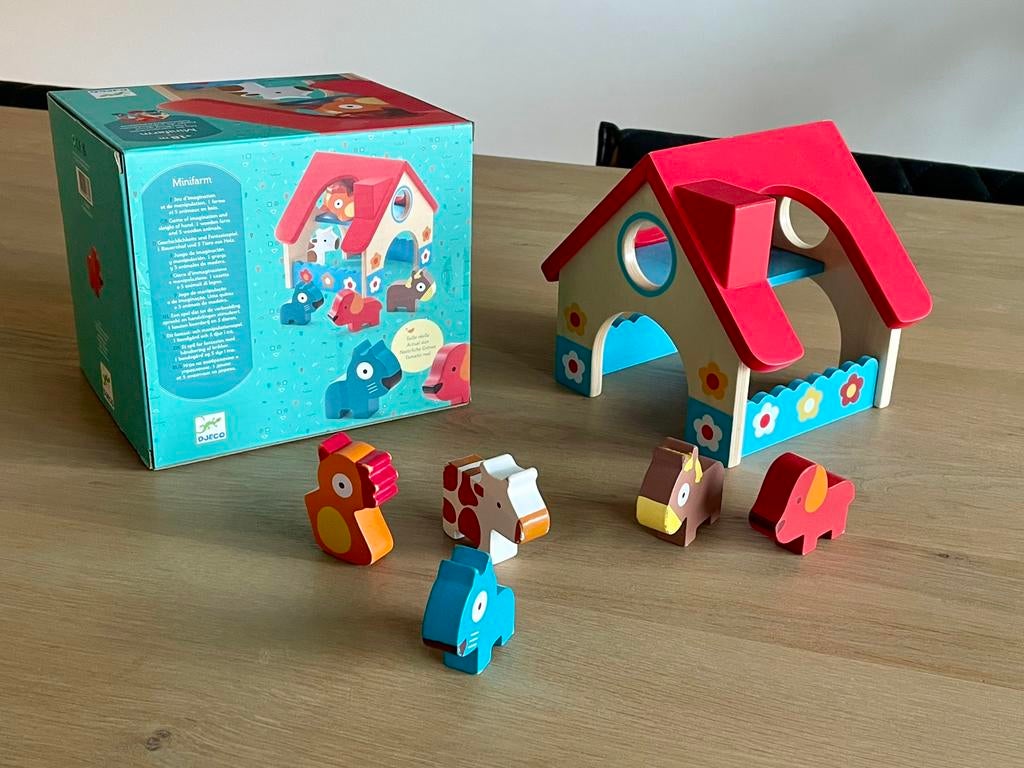 Djeco houten mini boerderij met dieren, Ophalen, Zo goed als nieuw, Overige typen