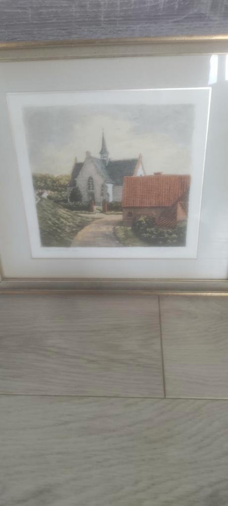 Kleuren ets Karel Verhas, Antiek en Kunst, Kunst | Tekeningen en Fotografie, Ophalen