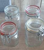 Inmaak potten 4 stuks, Huis en Inrichting, Ophalen, Zo goed als nieuw, Glas, Pot, Bus of Blik