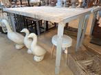 tuintafel van oude steenschot, Ophalen, Zo goed als nieuw, Rechthoekig, Hout