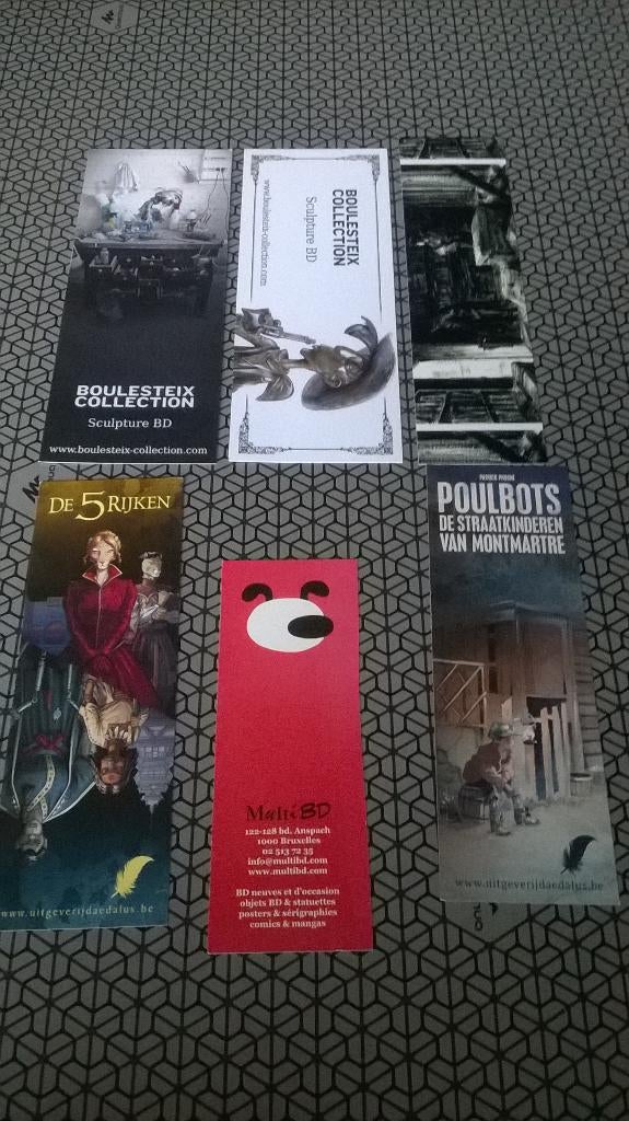6 différents marque-pages de Bandes Dessinées, Plusieurs BD, Enlèvement ou Envoi, Divers., Comme neuf