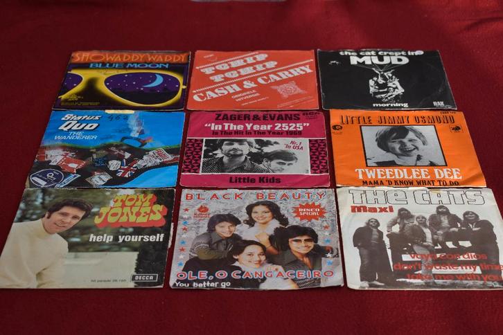 45t's  uit de beste periode van de vinyl, Cd's en Dvd's, Vinyl Singles, Zo goed als nieuw, Single, 7 inch, Ophalen of Verzenden
