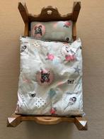 Lit de poupée en bois massif + Couette + oreiller + drap, Enlèvement, Utilisé, Autres types