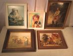 5 beaux cadres anciens en bois avec une impression, Enlèvement ou Envoi, Comme neuf, Bois