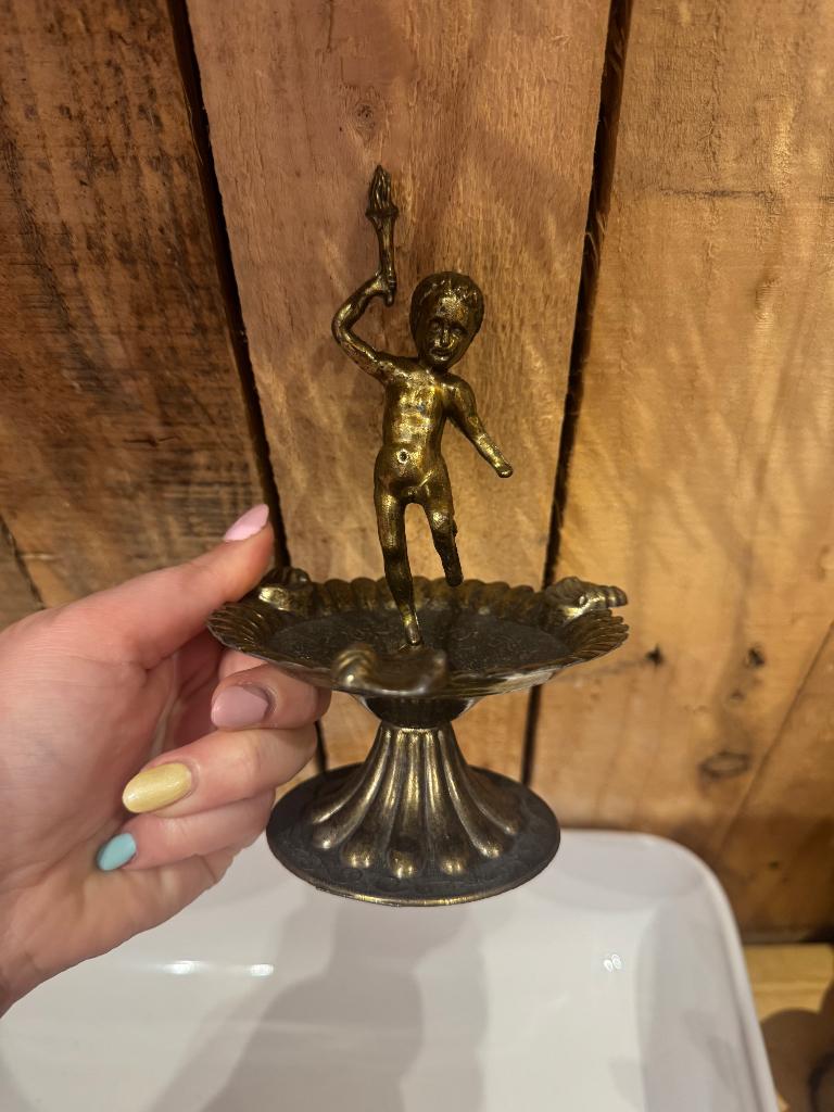 Antieke bronzen asbak, Antiek en Kunst, Antiek | Brons en Koper, Ophalen of Verzenden, Brons