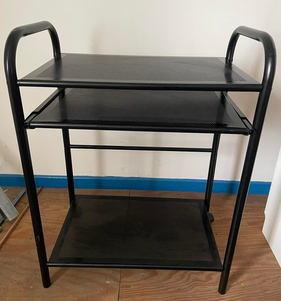 Metalen rek / bijzettafel – (printertafel / rek / trolley), Enlèvement, Utilisé