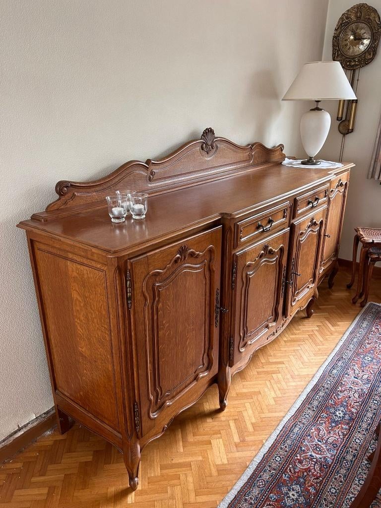 Klassiek Houten Dressoir, Maison & Meubles, Armoires | Dressoirs, Utilisé, 200 cm ou plus, 25 à 50 cm, Avec tiroir(s), Avec porte(s)