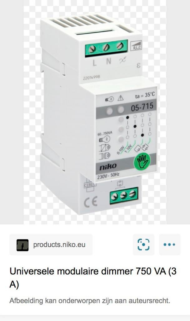 Niko universeel modulair dimmer, Ophalen of Verzenden, Nieuw
