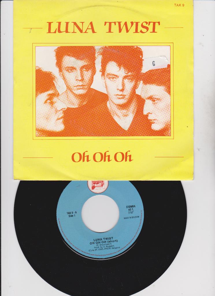 Luna Twist – Oh Oh Oh    1983   New Wave  Belpop, Cd's en Dvd's, Vinyl Singles, Zo goed als nieuw, Single, Pop, 7 inch, Ophalen of Verzenden