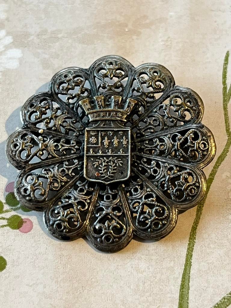 Broche ancienne filigrane d argent, Enlèvement ou Envoi, Comme neuf, Argent, Argent