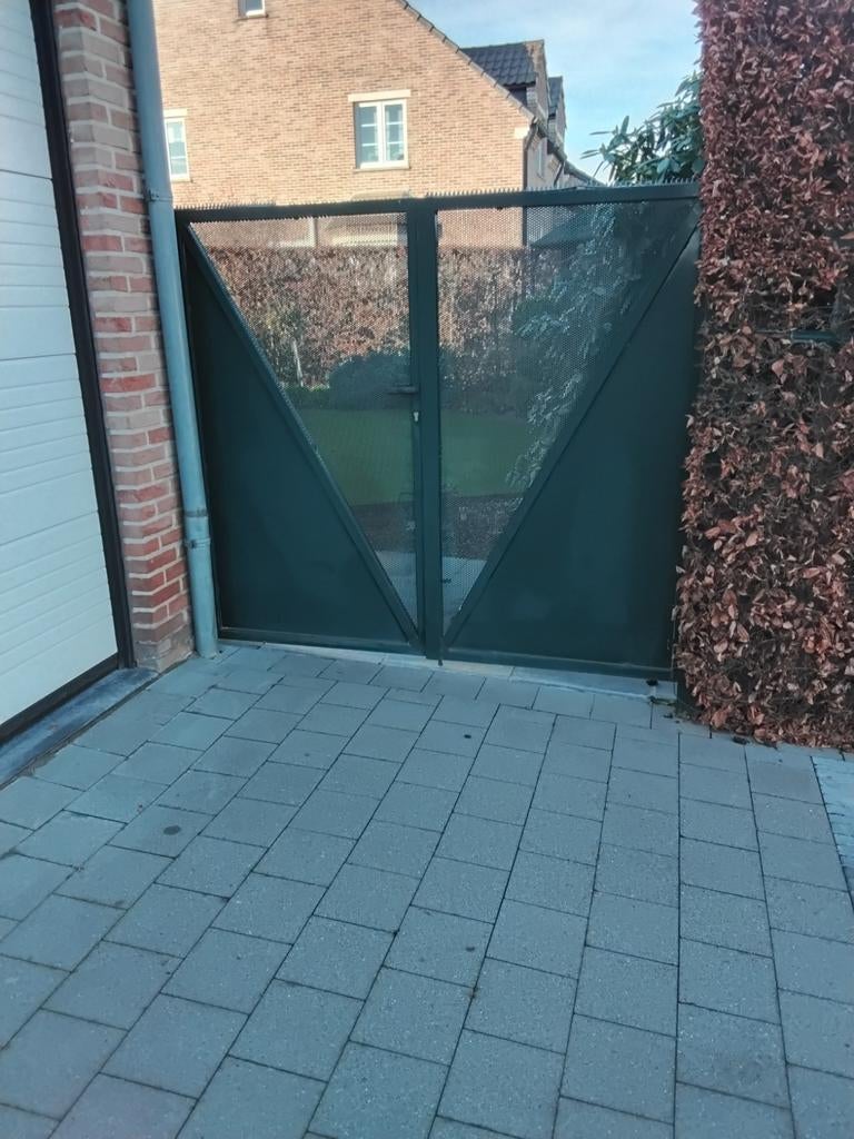 Dubbele ijzeren tuinpoort in 2 delen, Tuin en Terras, Ophalen