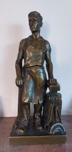 Beeld schrijnwerker, Antiek en Kunst, Kunst | Beelden en Houtsnijwerken, Beeld, Bruin, Man, 50 - 100 cm