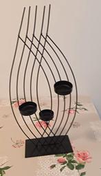 bougeoir ou photophore contemporain en métal noir., 25 à 50 cm, Comme neuf, Enlèvement, Bougie